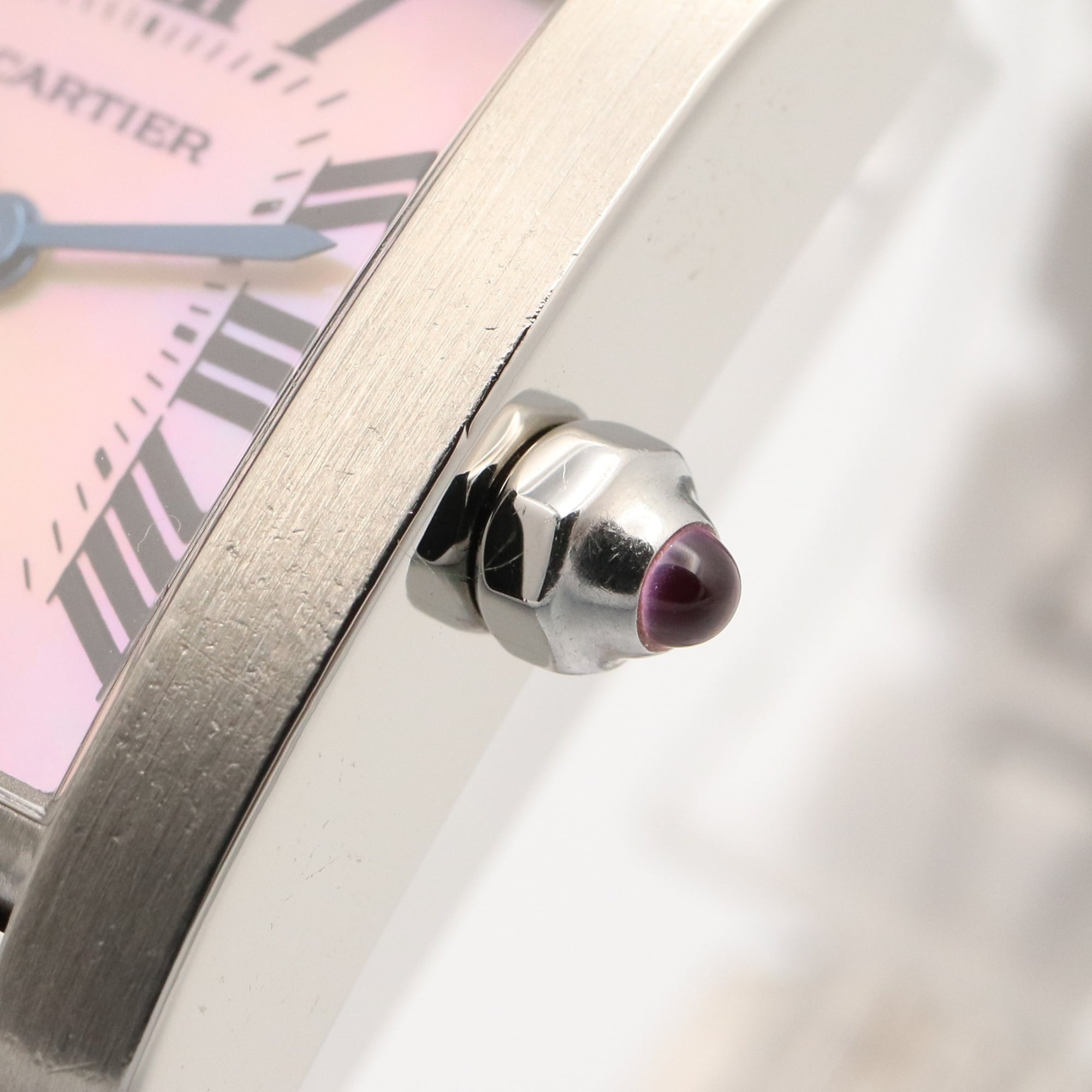 Cartier Tank Française SM Watch, Stainless Steel, Ladies, Pink/Pink Shell, W51028Q3 — Very Good