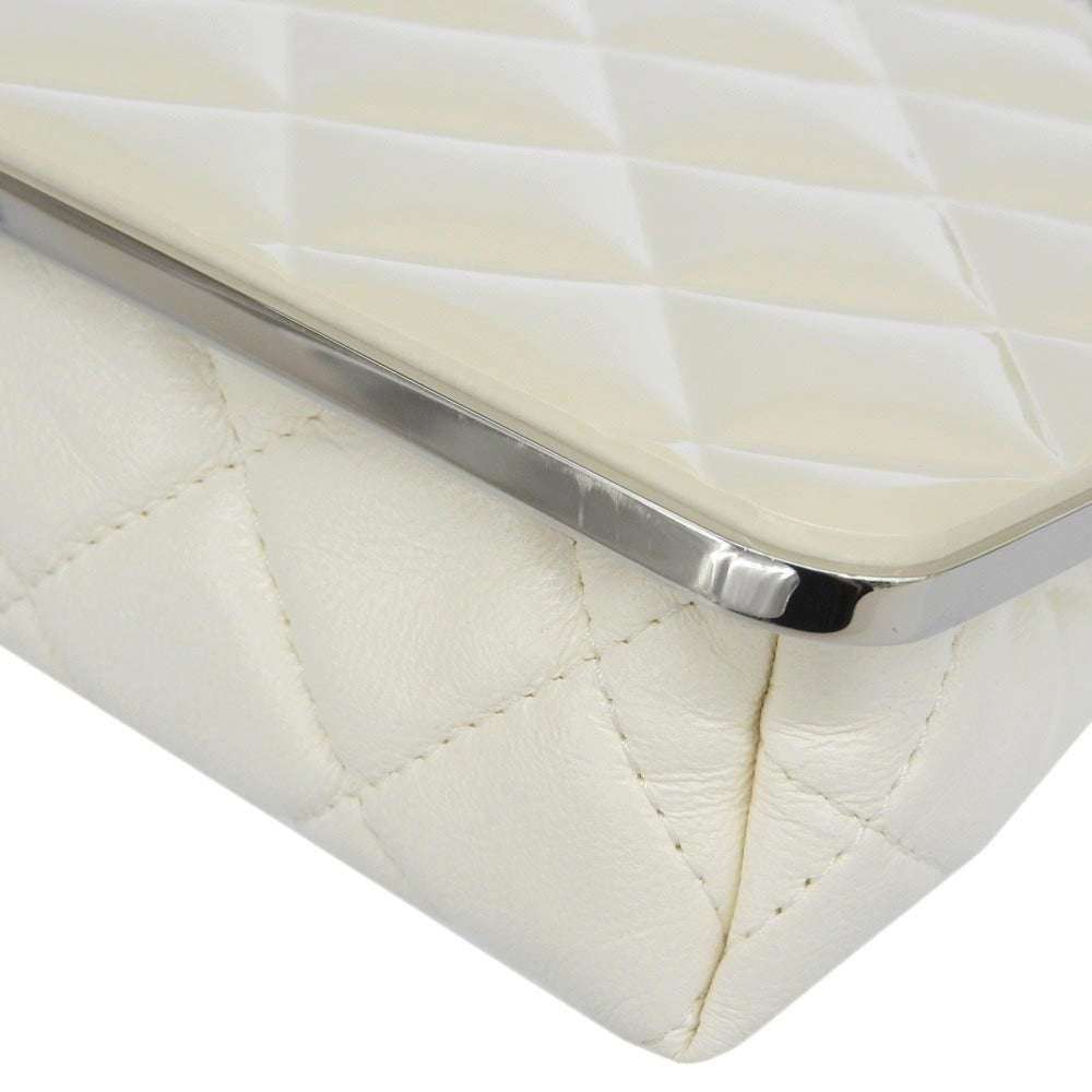Chanel CHANEL here mark clutch shoulder bag with white seal 3 AP2496 — Like New