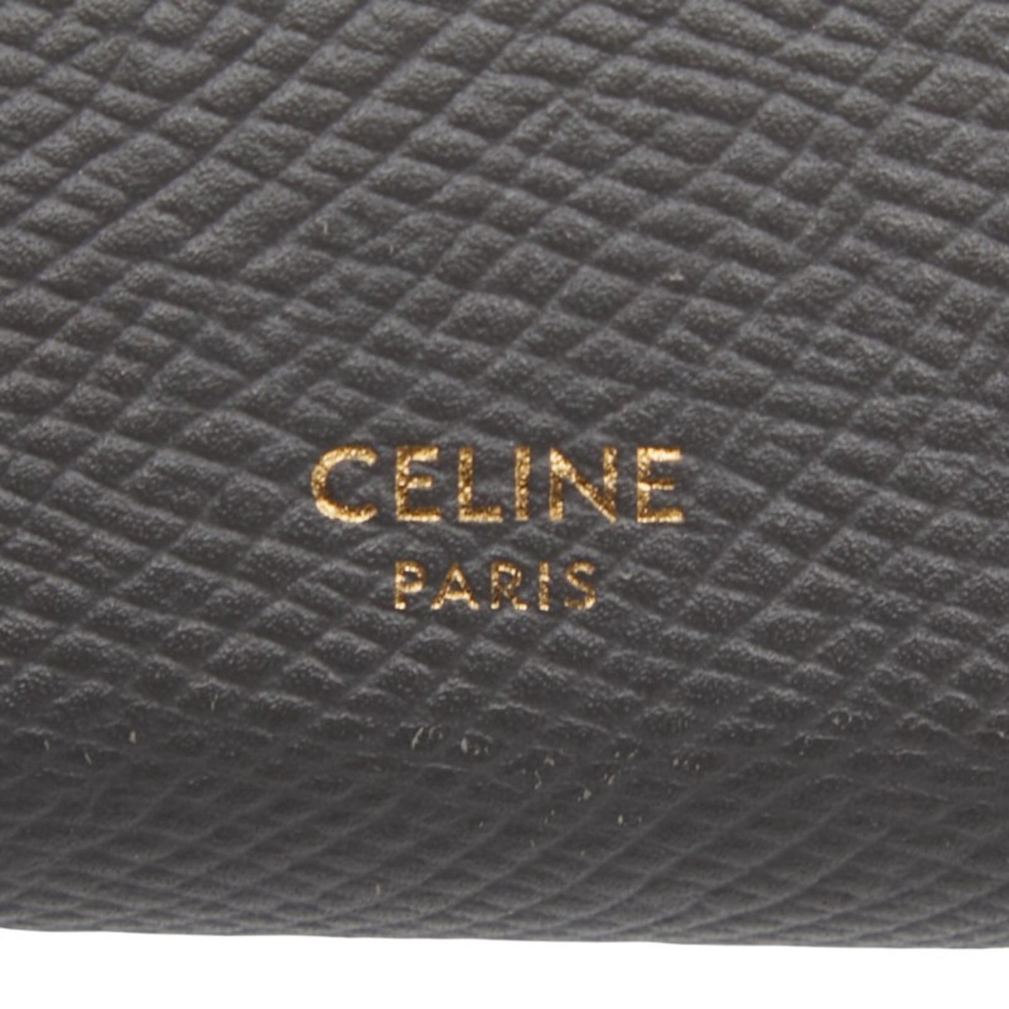Celine Tri-fold Wallet Gray Leather Women's CELINE