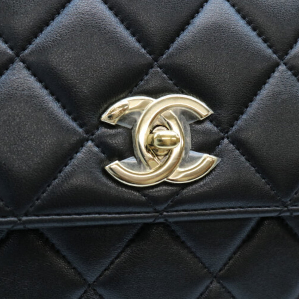 CHANEL A69923 Black Lambskin Gold Hardware Trendy CC Large 2-Way Shoulder Bag (Women's) — Like New