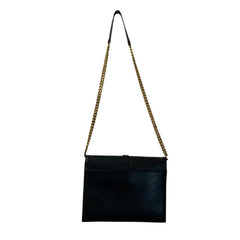 Yves Saint Laurent SAINT LAURENT PARIS BO MONOGRAMME Cassandra V-Stitch Chain Shoulder Bag in Black for Women — Like New