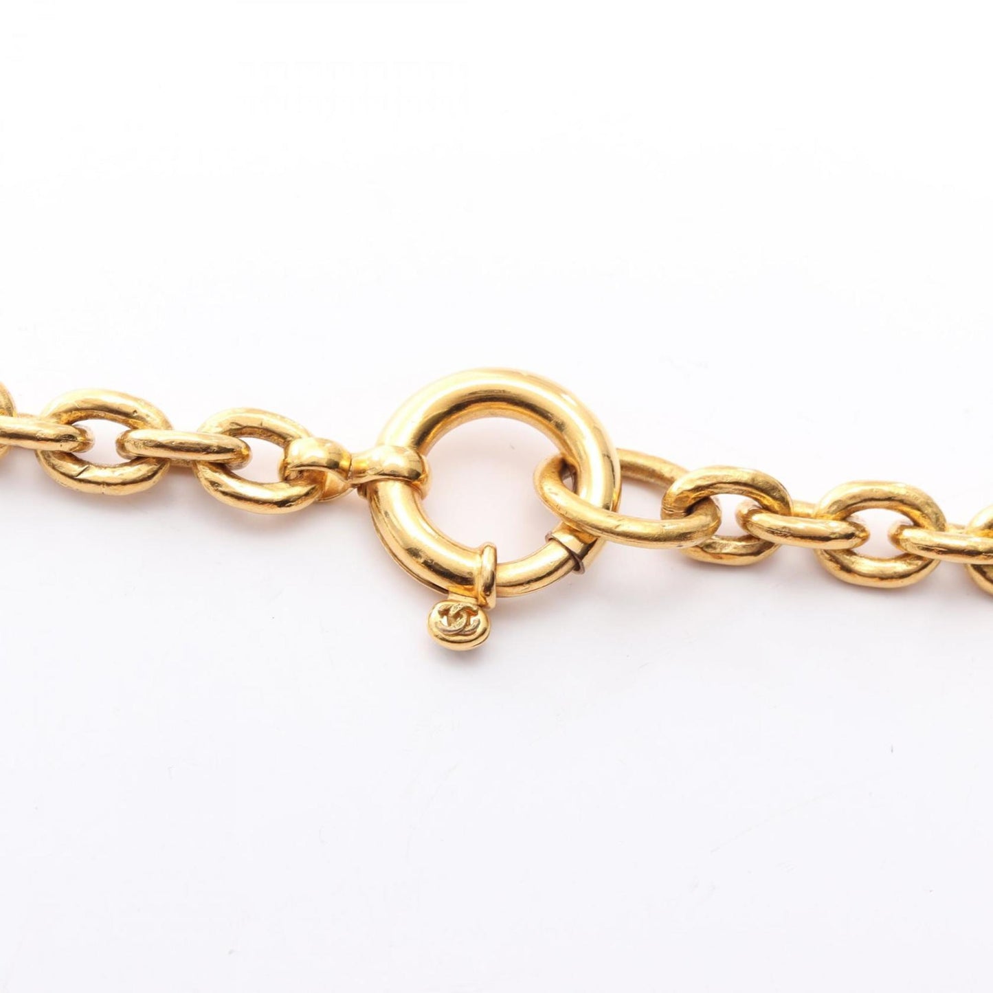 CHANEL Triple Coco Mark Necklace, Gold Plated, Women's