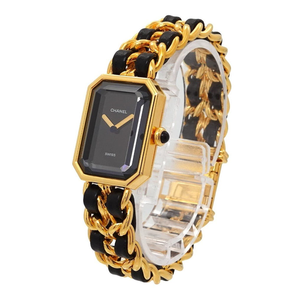 Chanel Premiere Large Size H0001 Women's Watch Black Gold Quartz — Very Good
