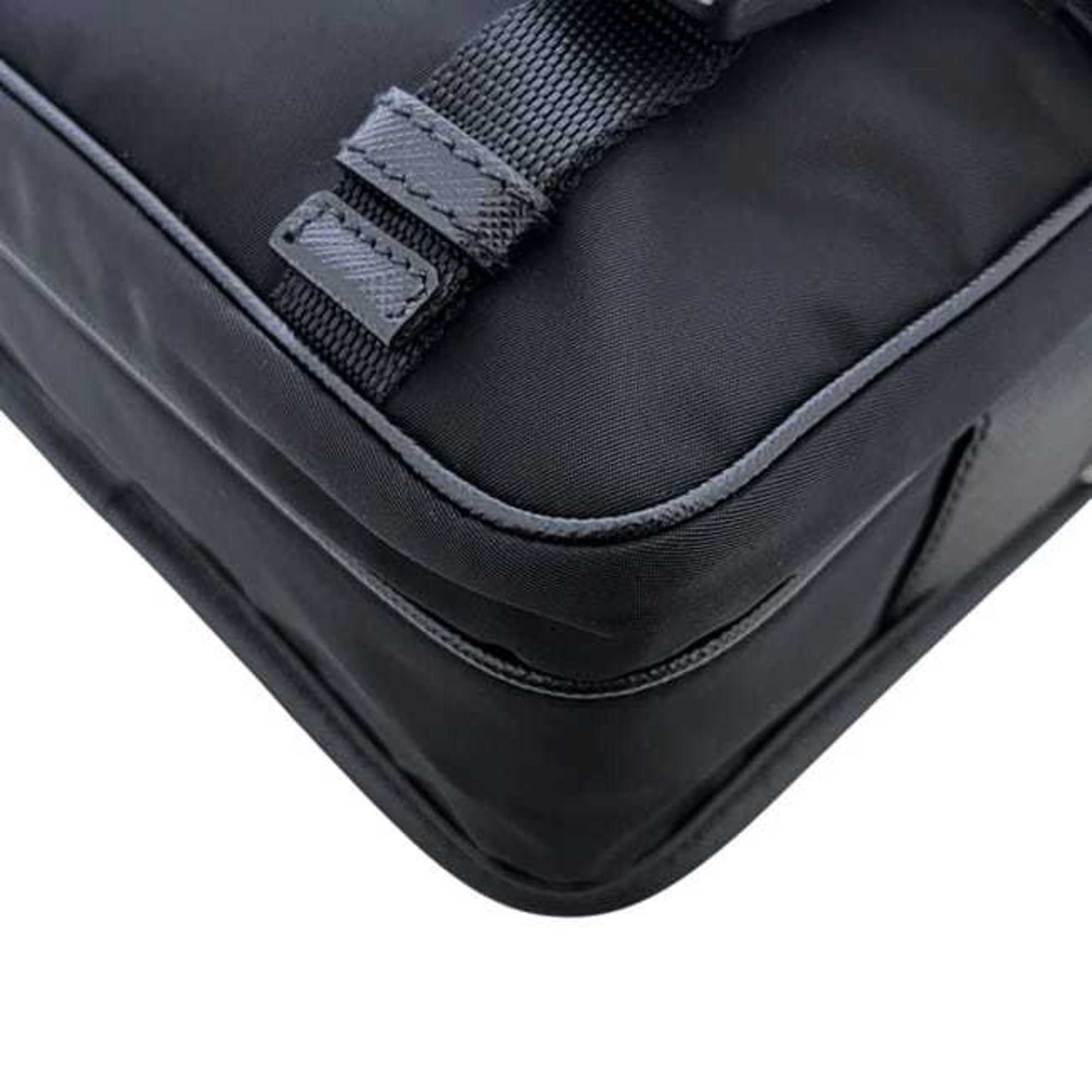 Prada Shoulder Bag f-25189 Black NERO Tessuto 2VD034 Unused Nylon Saffiano Leather Re-Nylon 279 102 PRADA RE NYLON Crossbody Strap Flap — Like New