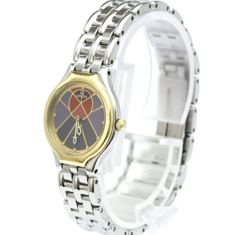 OMEGA De Ville Symbol K18 Gold Stainless Steel Ladies Watch 595.0101 Polished — Very Good