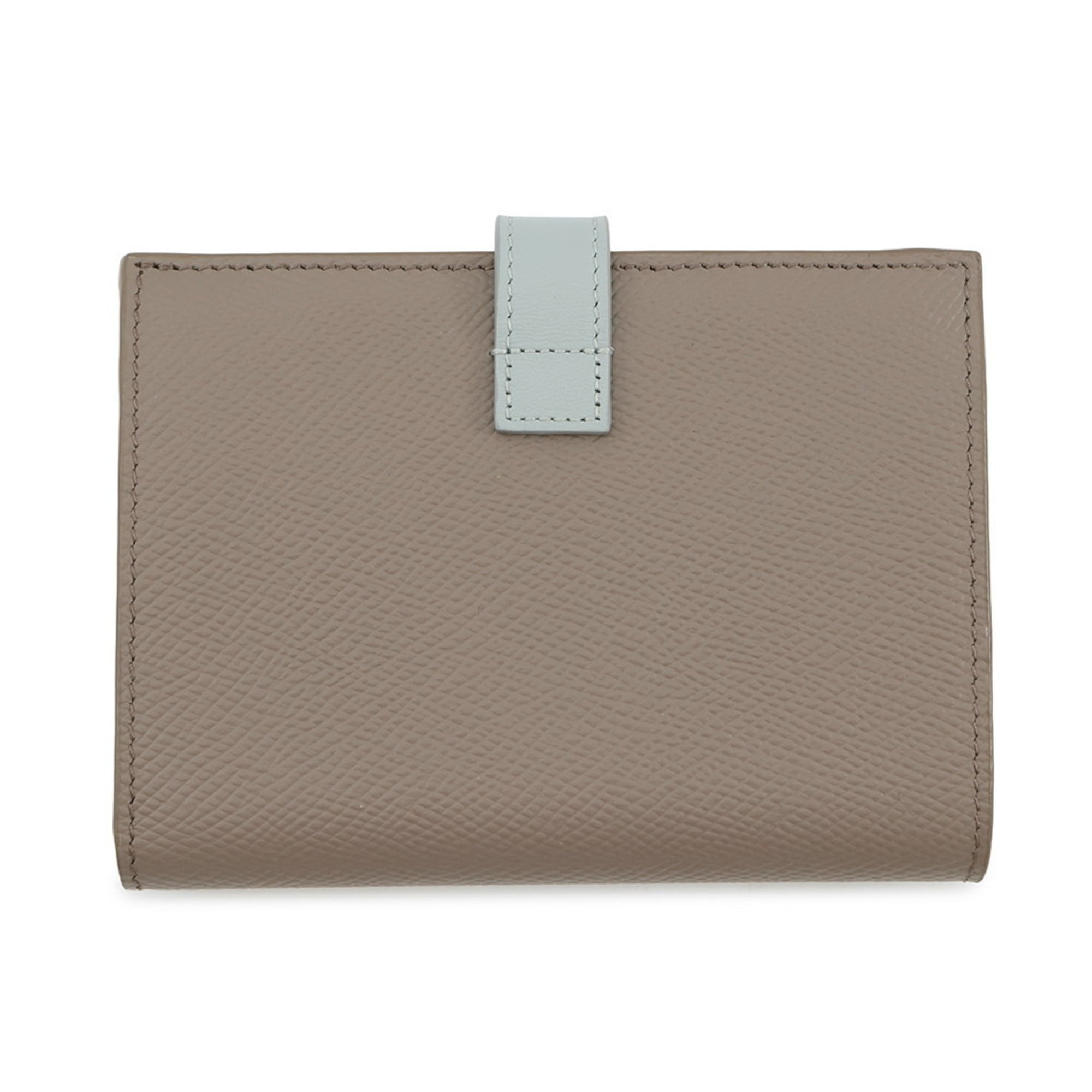 Celine Medium Bi-fold Wallet with Strap, Two-Tone Grained Calfskin Leather, 10B643BRU, Sale Item