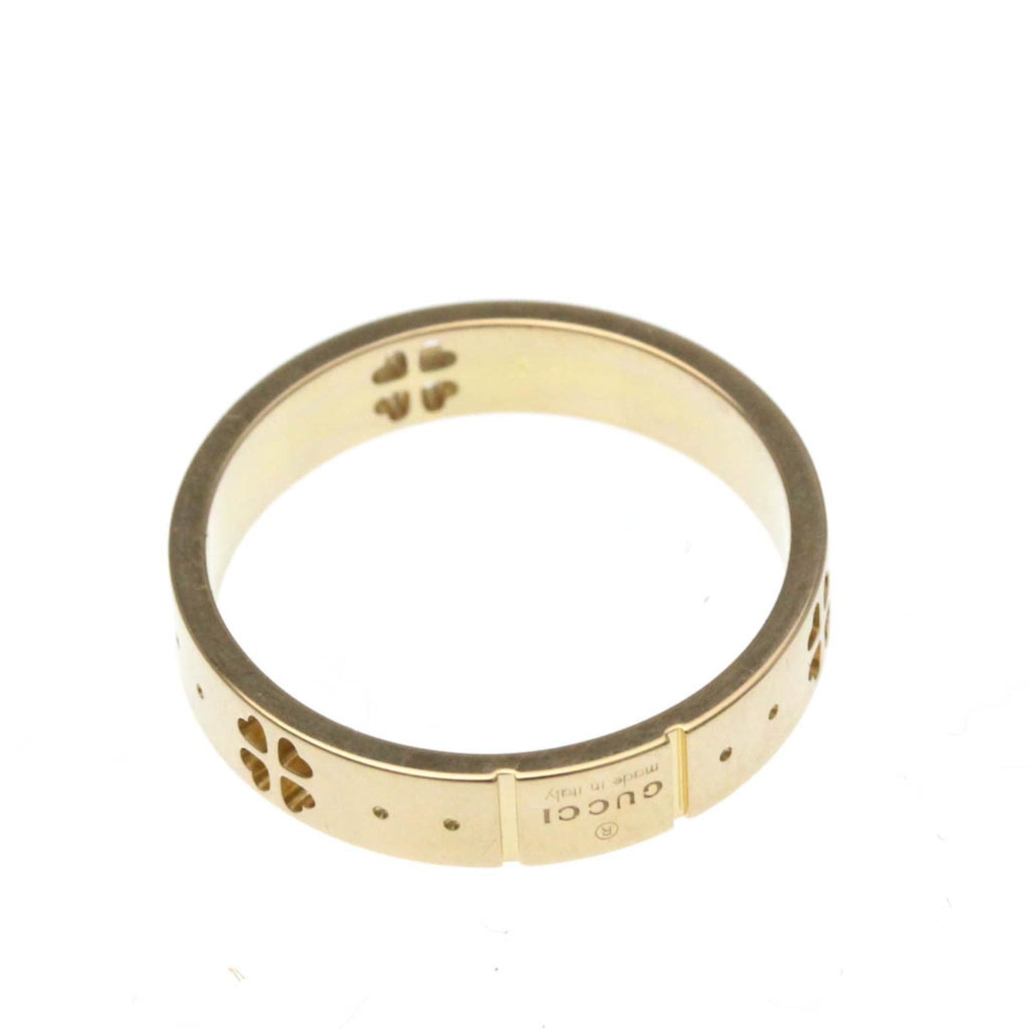 Gucci Icon Clover Ring Pink Gold (18K) Fashion No Stone Band Ring Pink Gold