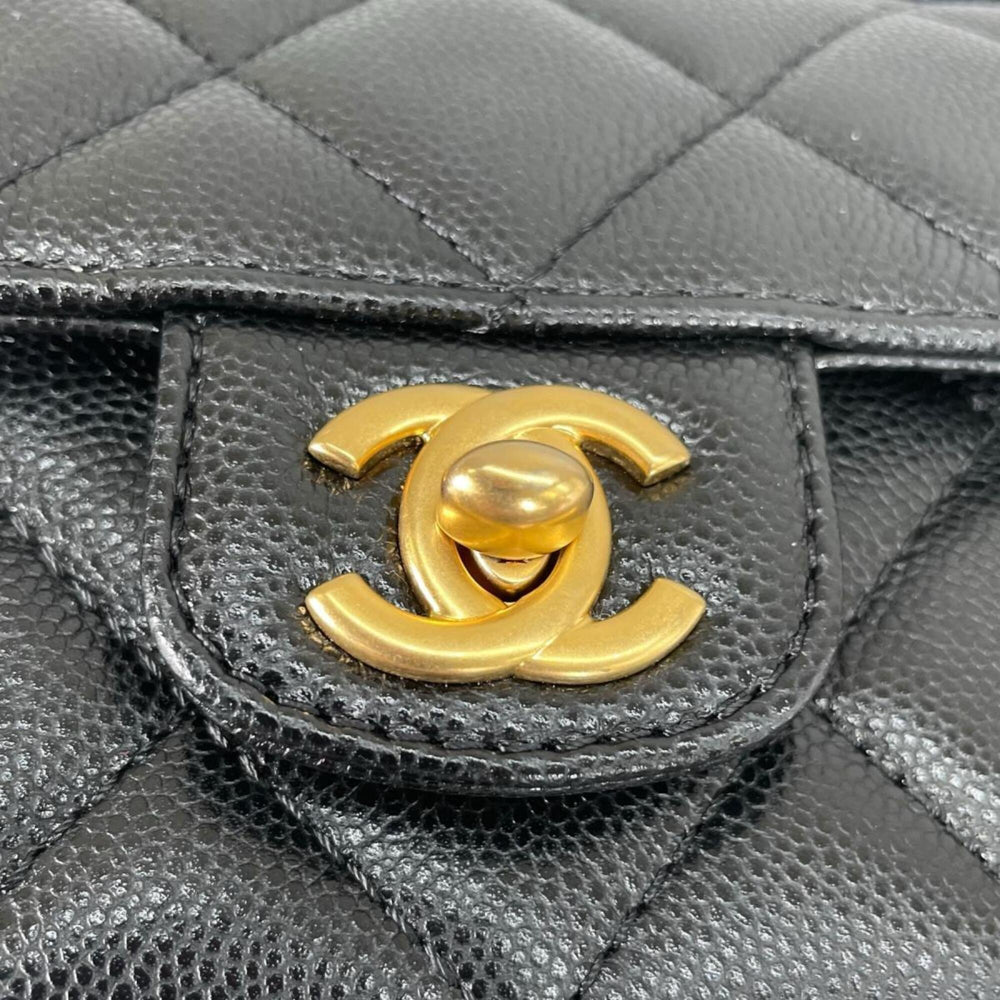 Chanel CHANEL Handbag Flap Bag Caviar Skin Matelassé Handle Mini Leather AS5164 Black — Like New