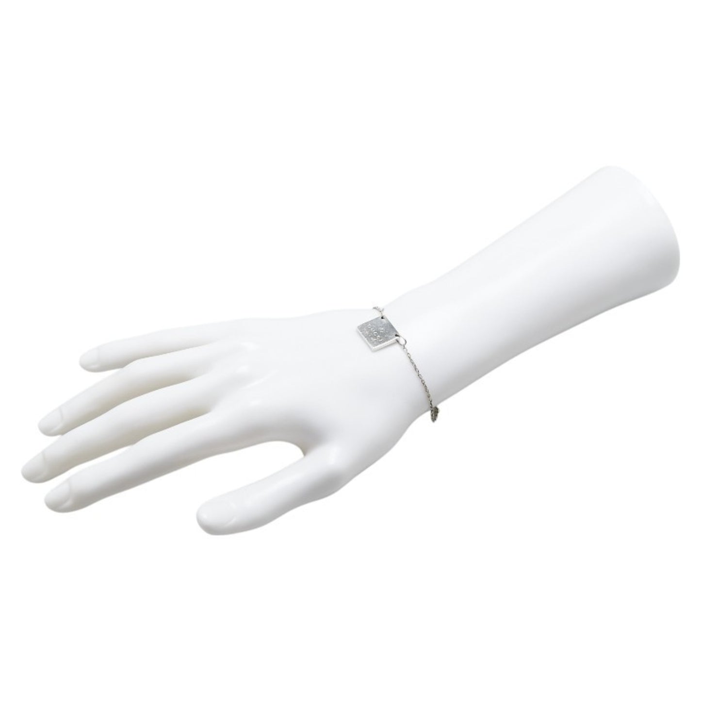 Gucci Logo Square Plate Bracelet #18 SV925 Silver Women's GUCCI