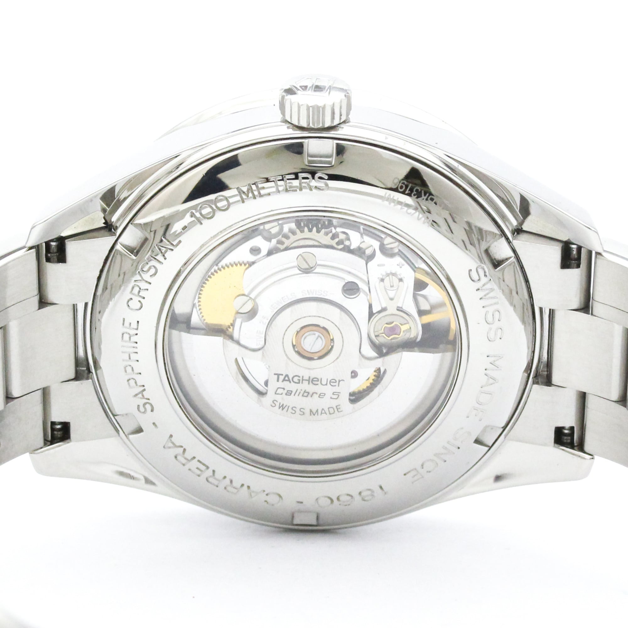 TAG HEUER Carrera Calibre 5 Steel Automatic Mens Watch WV211M Polished — Very Good