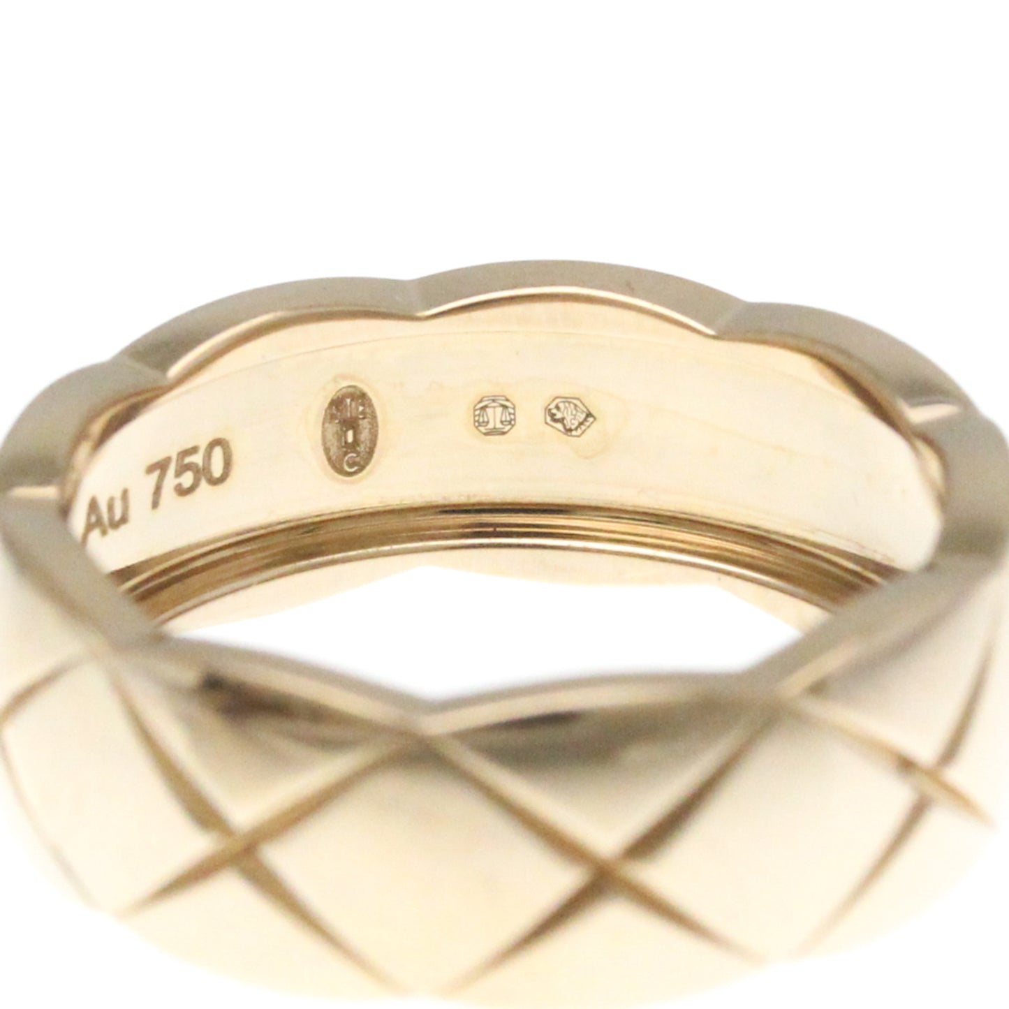 Chanel Coco Crush Ring, Medium Size Pink Gold (18K) Fashion No Stone Band Ring Pink Gold