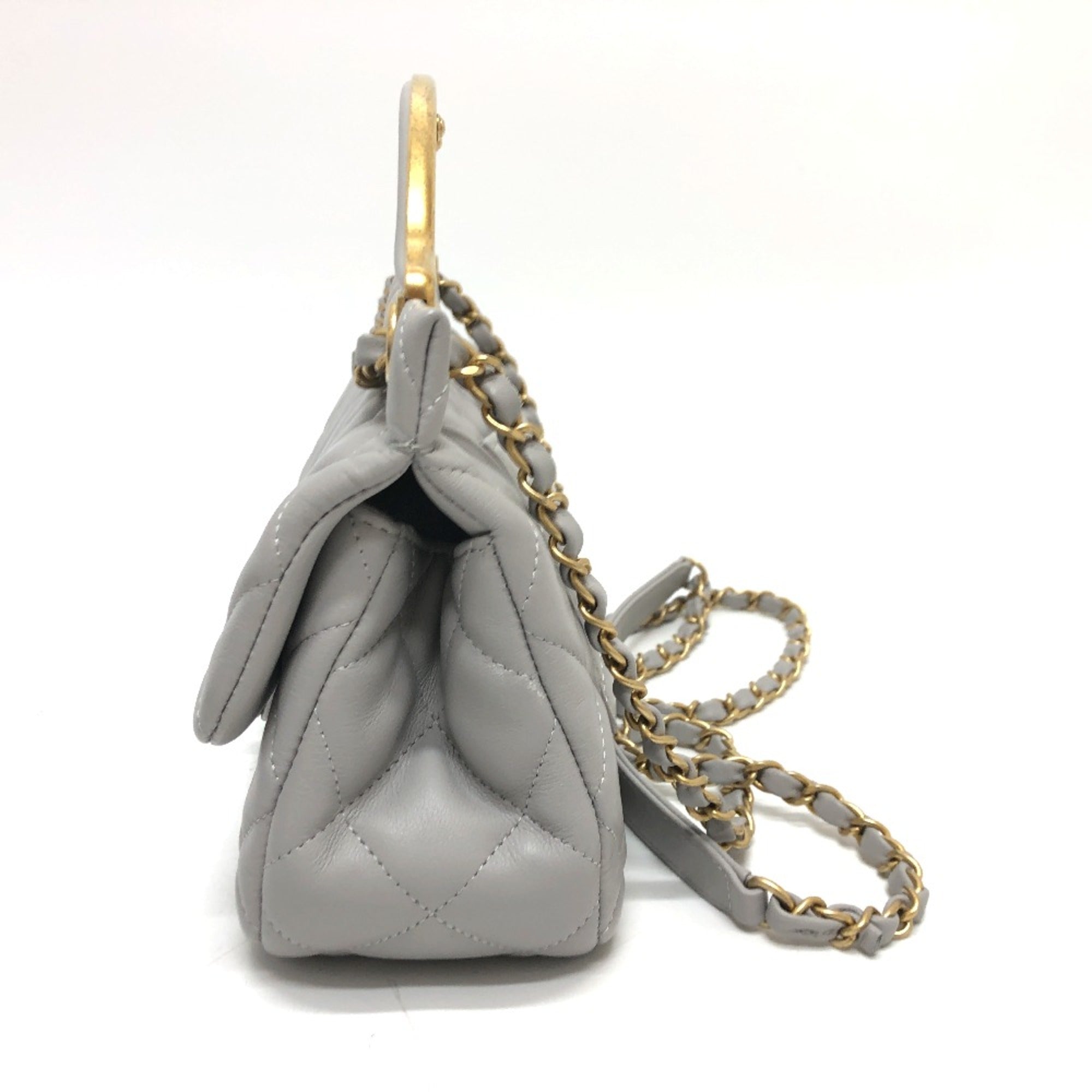 Chanel 2WAY Crossbody Shoulder Shoulder Bag gray GoldHardware — Like New