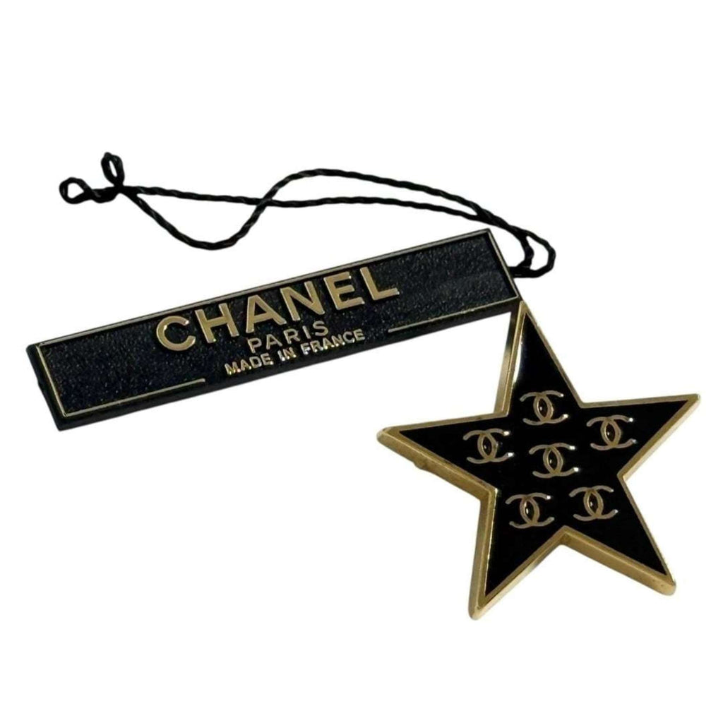 Chanel Women's Coco Mark Pin Brooch Badge Black Star 2001
