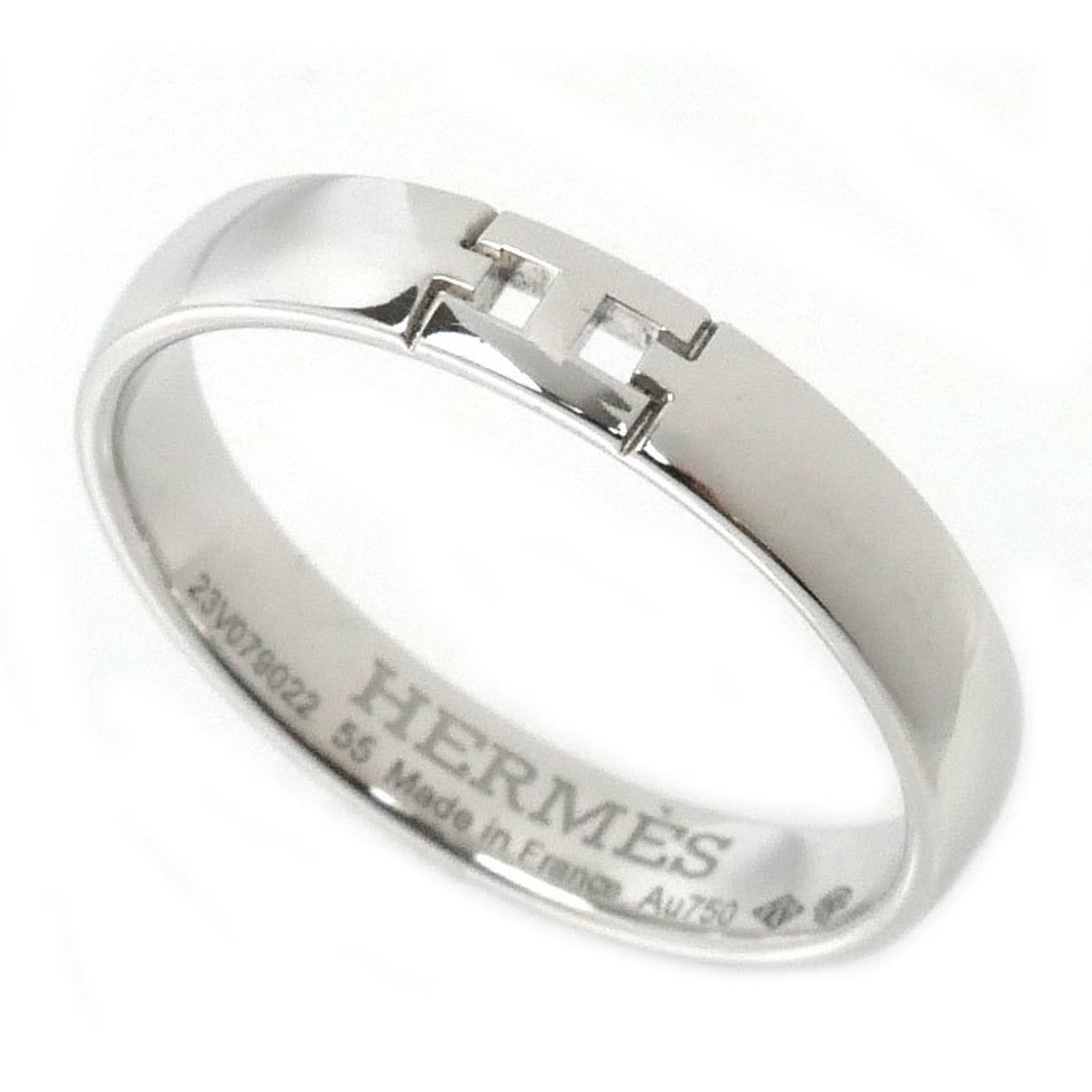 HERMES 18K White Gold Hercules Ring H119854B Size 14.5 (55mm, 3.6g) for Women — Like New