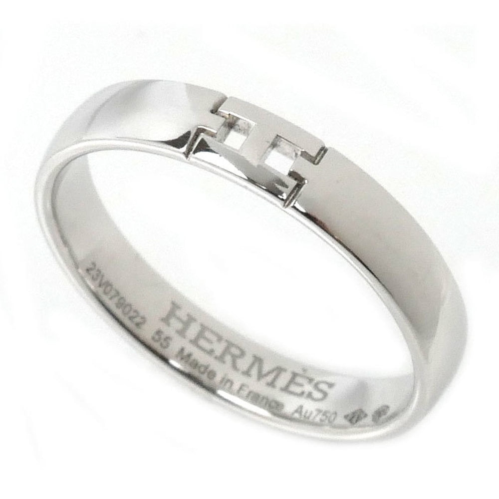 HERMES 18K White Gold Hercules Ring H119854B Size 14.5 (55mm, 3.6g) for Women — Like New
