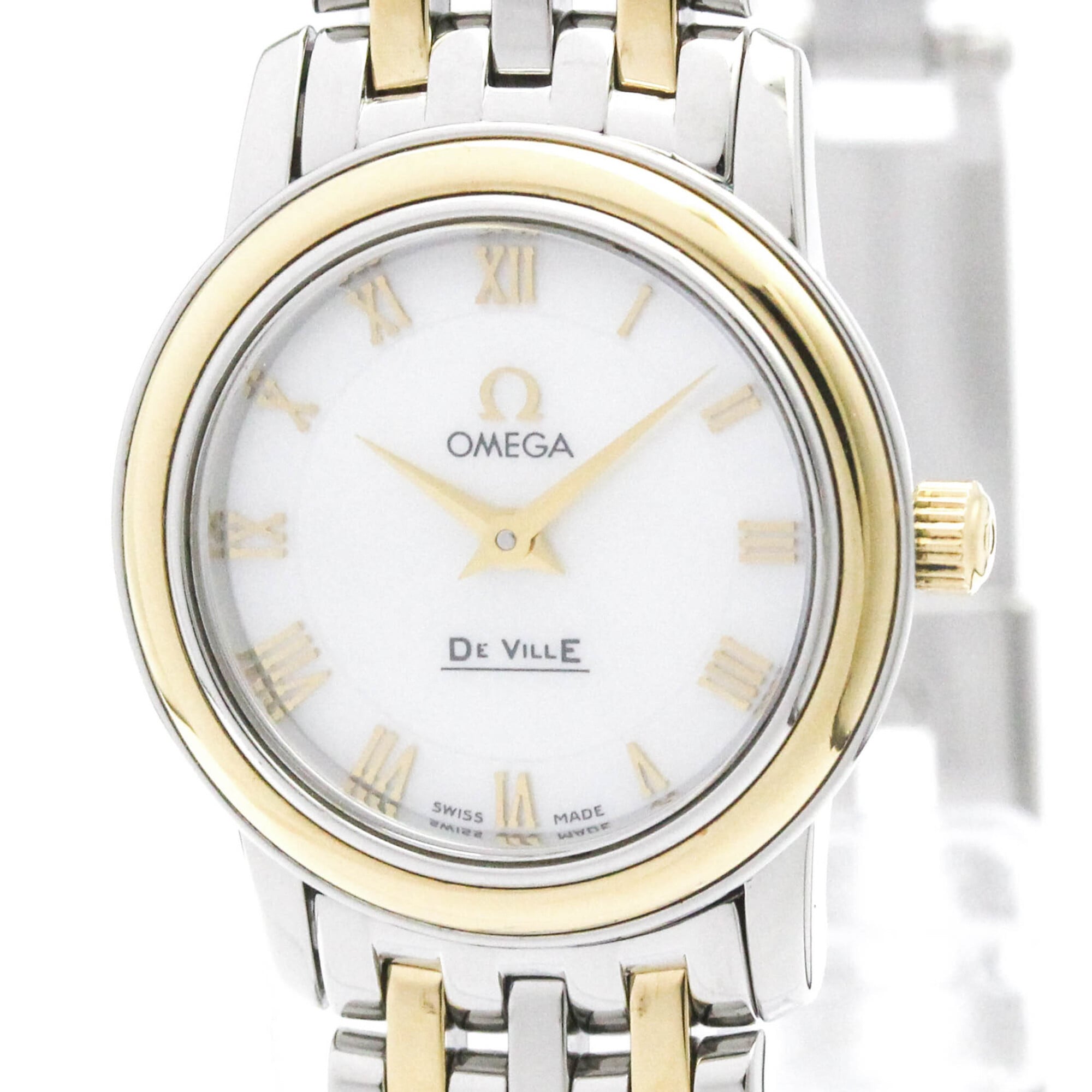 OMEGA De Ville Prestige MOP 18K Gold Steel Quartz Ladies Watch 424.20.24.60.05.001 Polished — Very Good