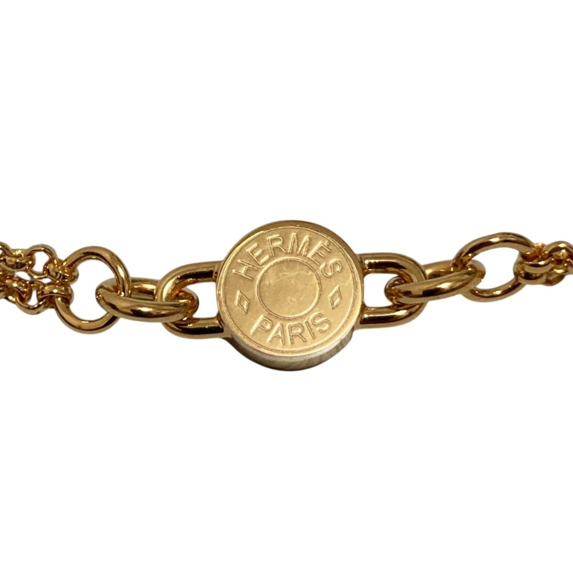 HERMES Charnière PM Necklace, Gold Color, Women's — Like New