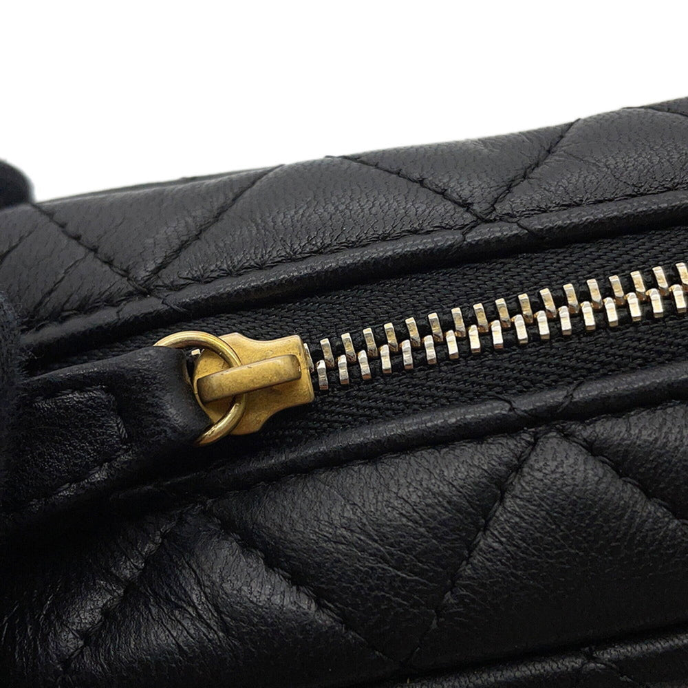 Chanel Chain Shoulder Bag, Matelassé, Coco Mark, Camera Case, Lambskin, A91796, CHANEL Pochette, Black, Handbag, Women's — Like New