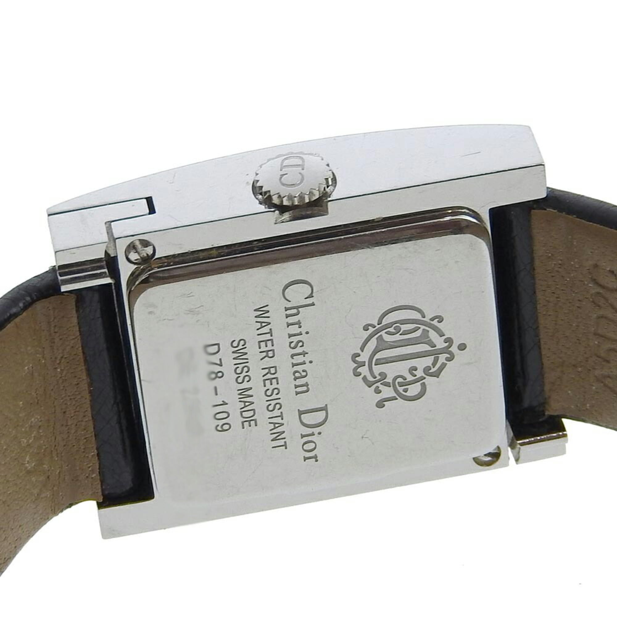 Christian Dior Malice D78 109 Mirror Dial SS Leather Quartz 19mm Women's 2 Hands — Good