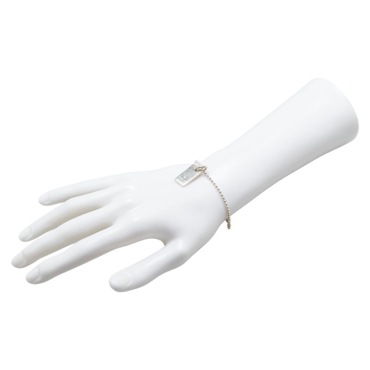 Gucci ball chain plate bracelet in SV925 silver for women.