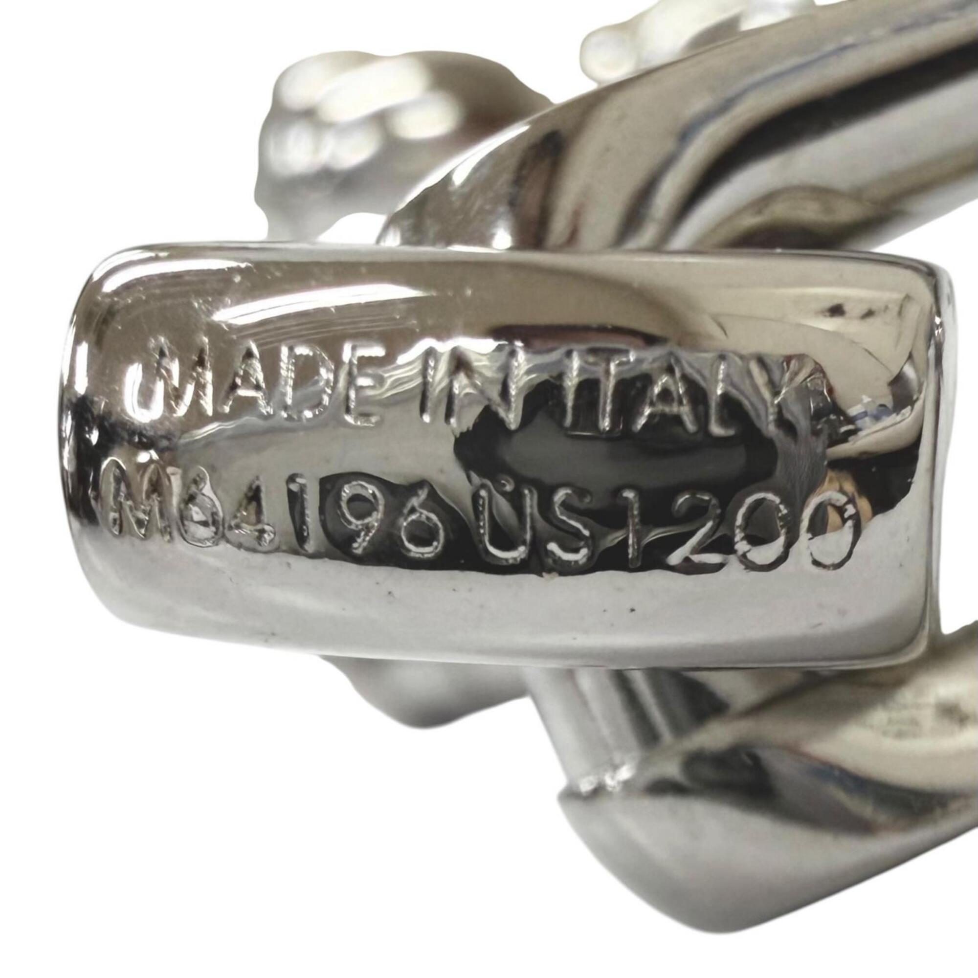 LOUIS VUITTON (Louis Vuitton) 2020 model M64196 Collier Chain Monogram Necklace, Silver, Made in Italy, Men's — Like New