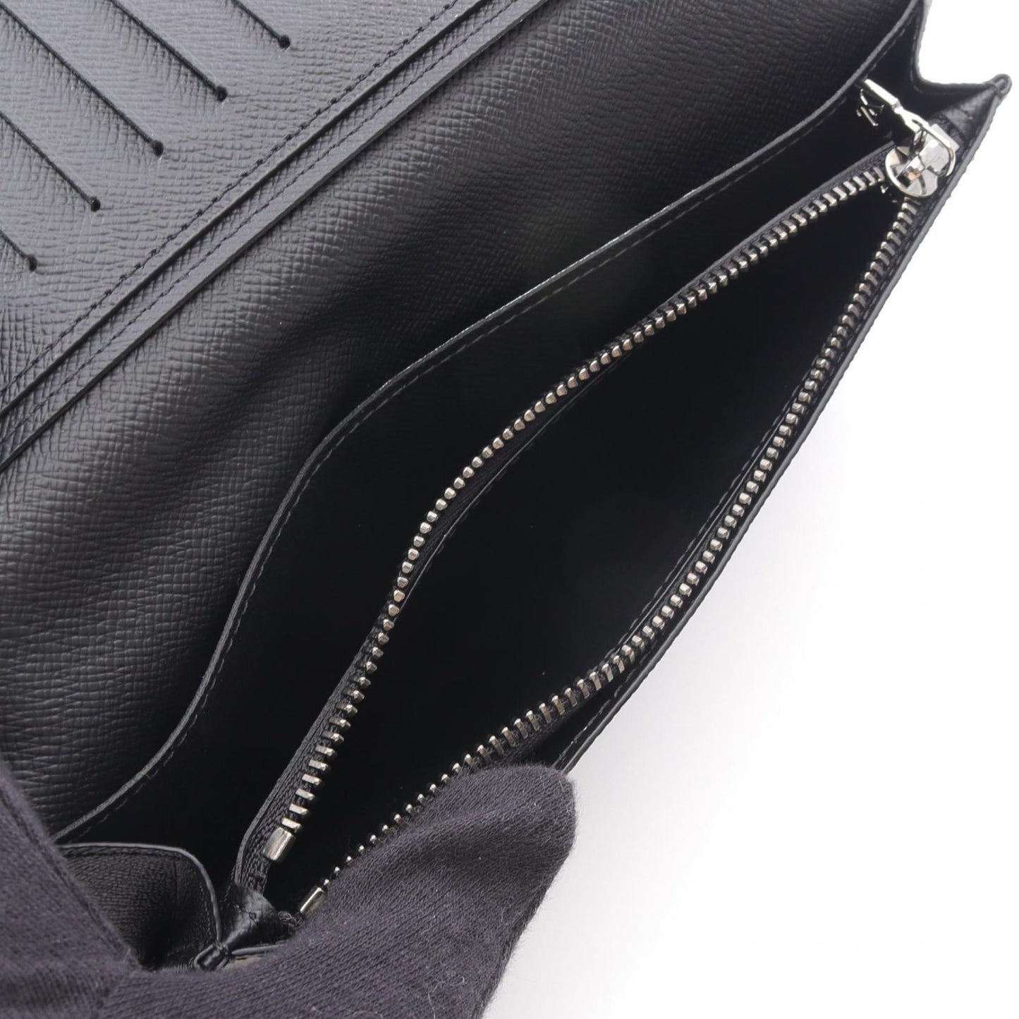 Louis Vuitton Portefeuille Brazza Monogram Eclipse Bi-fold Long Wallet, Men's, Black, M61697