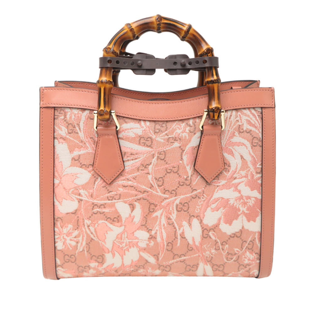 Gucci Diana Medium Tote, Japan Limited Edition, Women's Tote Bag, 853226, Leather, Light Peach & Beige — Like New