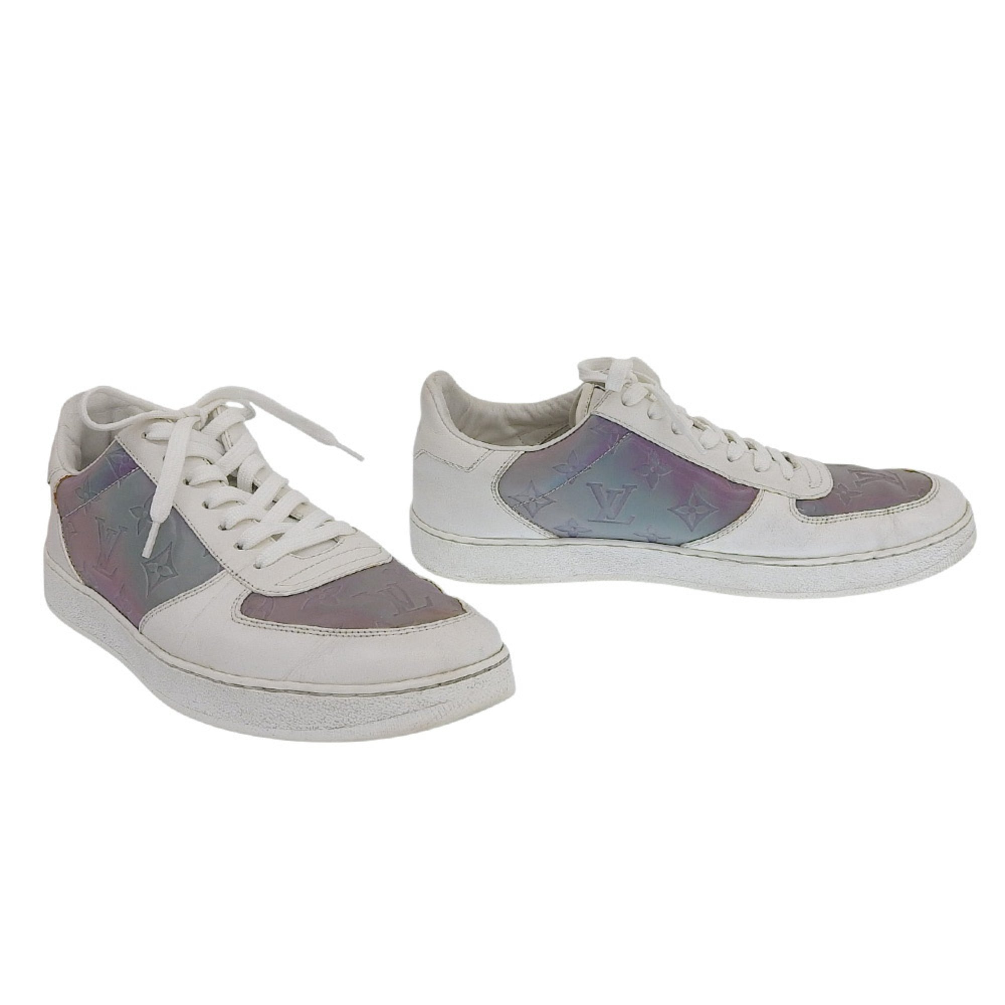 Louis Vuitton Rivoli Line Monogram Low-Top Sneakers, 7 1/2" (approx. 26.0cm), Men's Leather, Rainbow