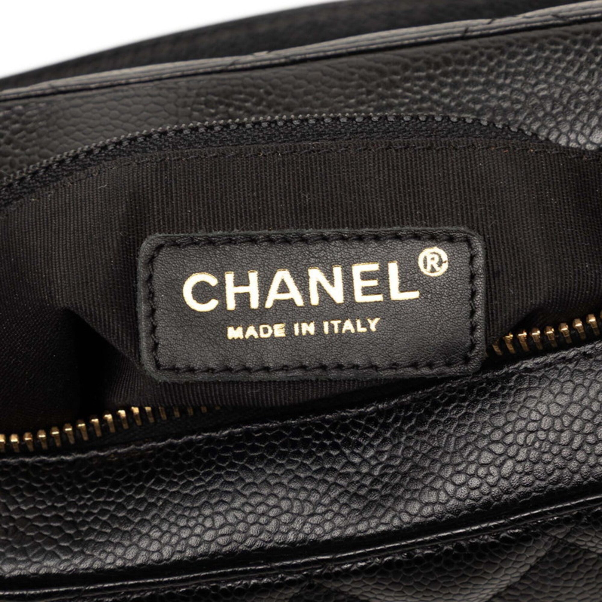 Chanel Coco Mark Matelassé Chain Shoulder Bag, One-Shoulder, Black Caviar Leather, Women's CHANEL — Like New