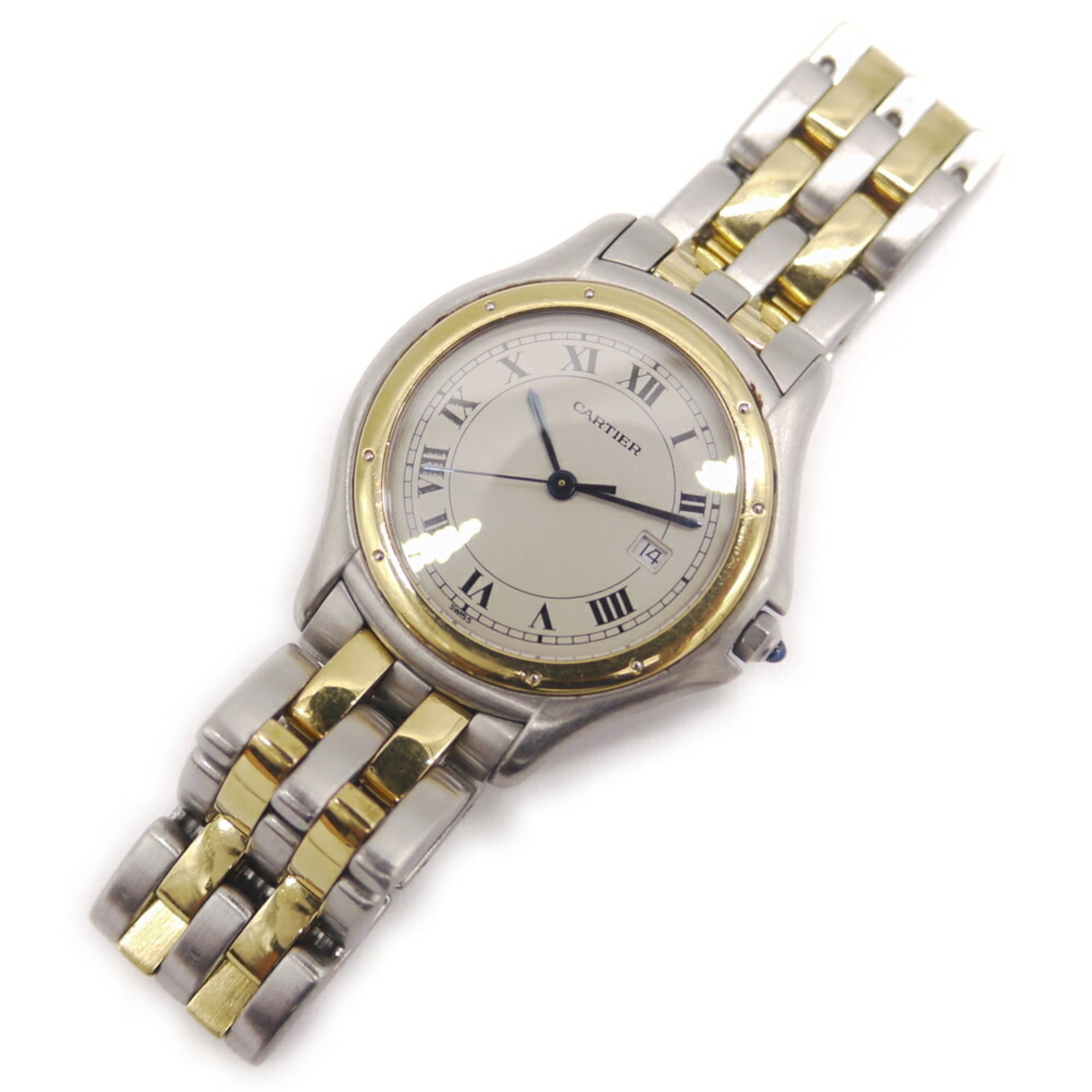 Cartier Panthère Cougar LM Quartz W35006B6 Ivory Dial Watch SS/YG — Good