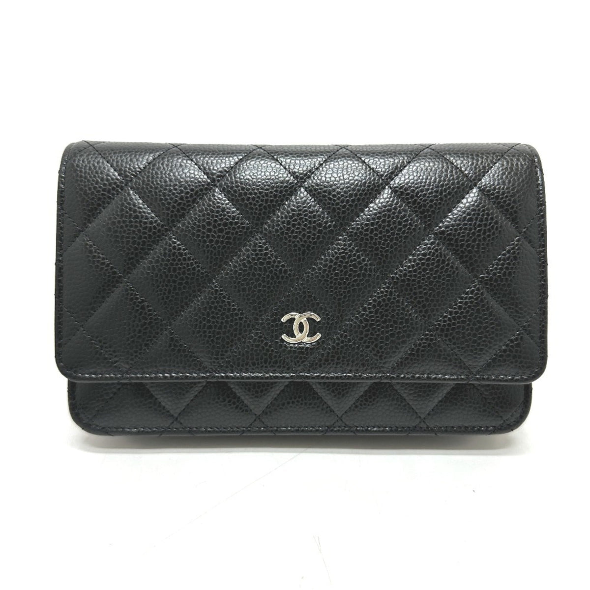 CHANEL AP0250 Matelasse Coco Mark Classic Chain Wallet Shoulder Bag Caviar Skin Women's Black — New - Store Return