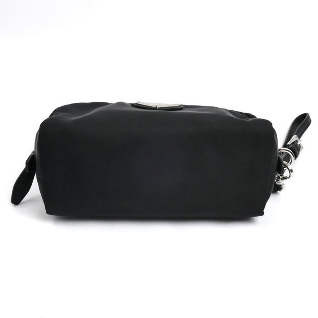 PRADA Tessuto Triangle Pouch, Black, 1NE175 R067 F0002, Women's