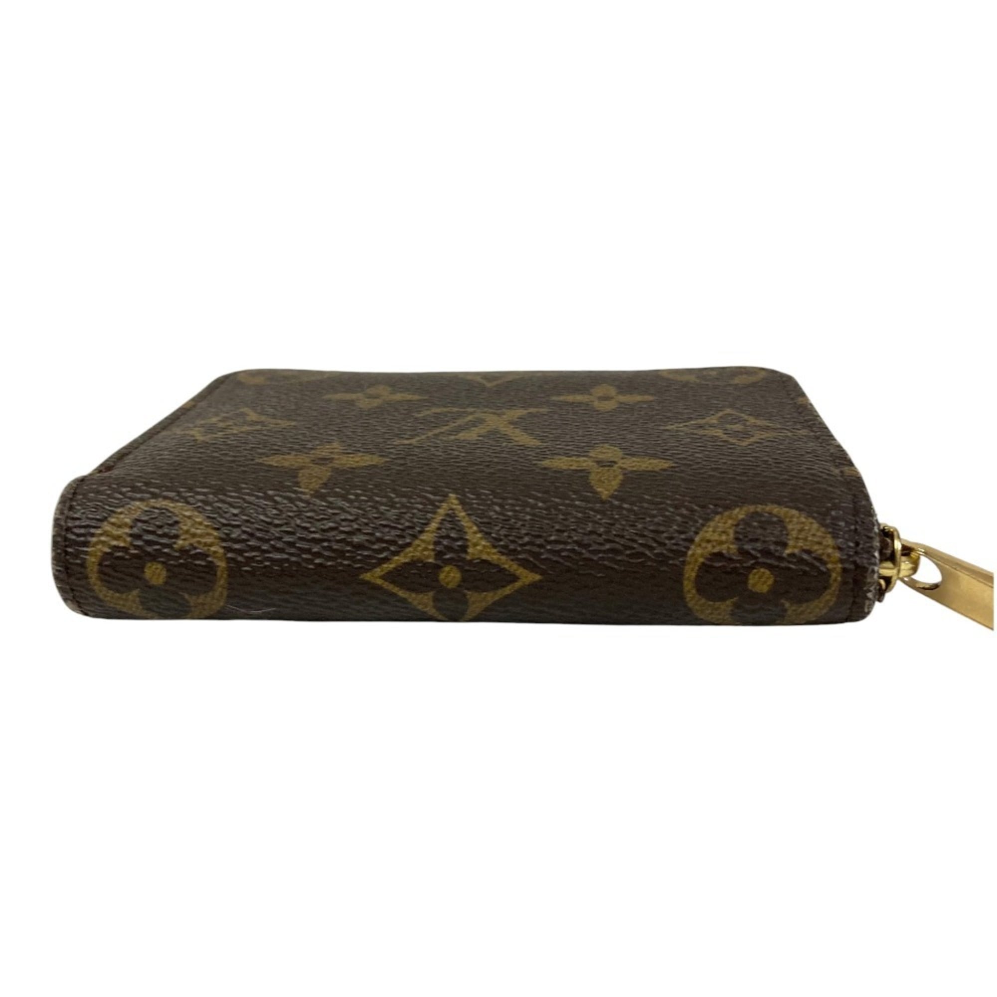 LOUIS VUITTON Monogram Love Lock Zipper Coin Purse Wallet M64118 Brown Women's