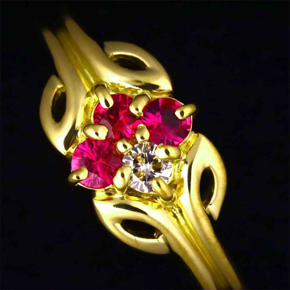 Christian Dior 1 Ring Sapphire Diamond 18K YG Yellow Gold 750 — Like New