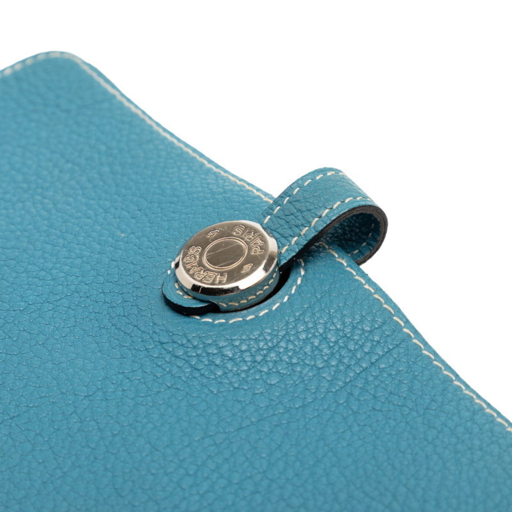 Hermes Dogon Bifold Wallet Blue Togo Women's HERMES