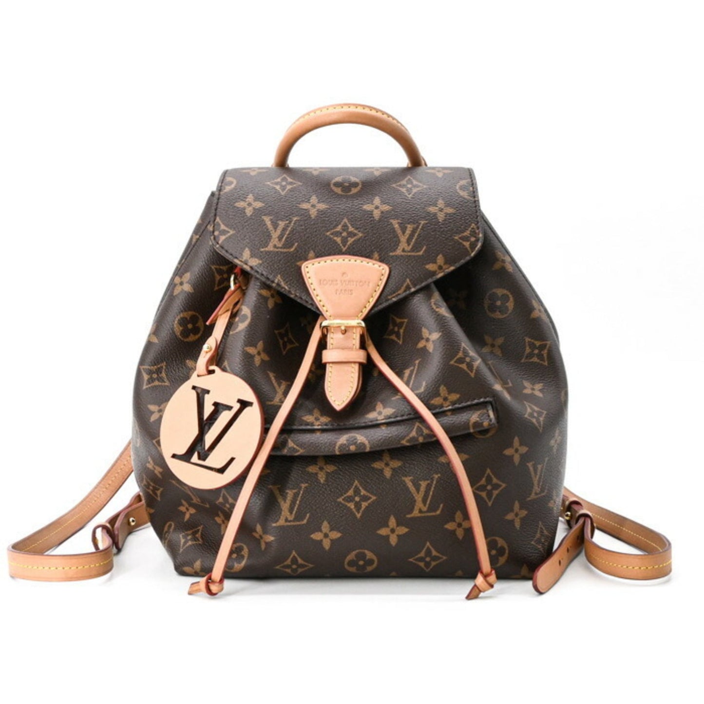 LOUIS VUITTON Montsouris NM PM Monogram Leather Backpack, Brown, with IC Chip, M45501