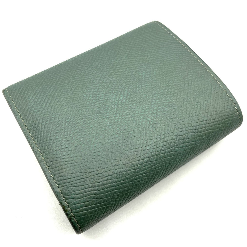 CELINE Small Trifold Wallet in Gray and Green