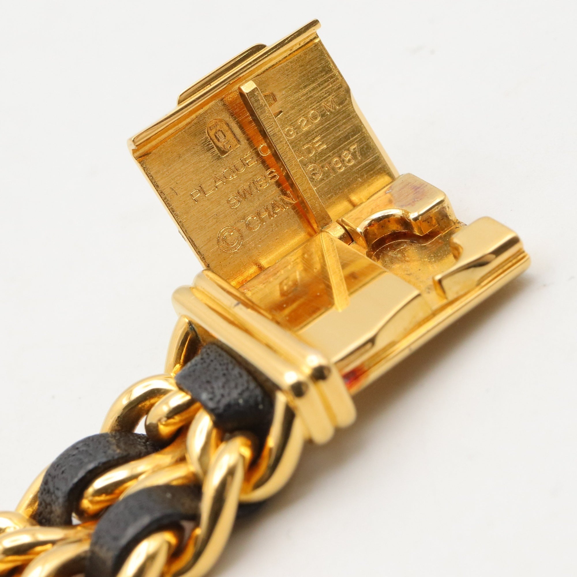 Chanel CHANEL Première M Watch, Gold Plated Leather, Women's, Black, H0001 — Very Good