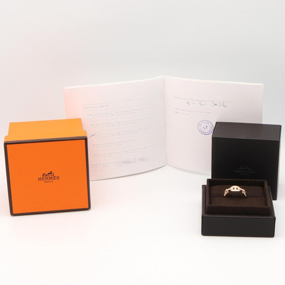 Hermes HERMES Enchainée PM Diamond Ring, Jewelry, 18KPG (Pink Gold), Diamond, Women's, Clear/Gold Tone — Like New