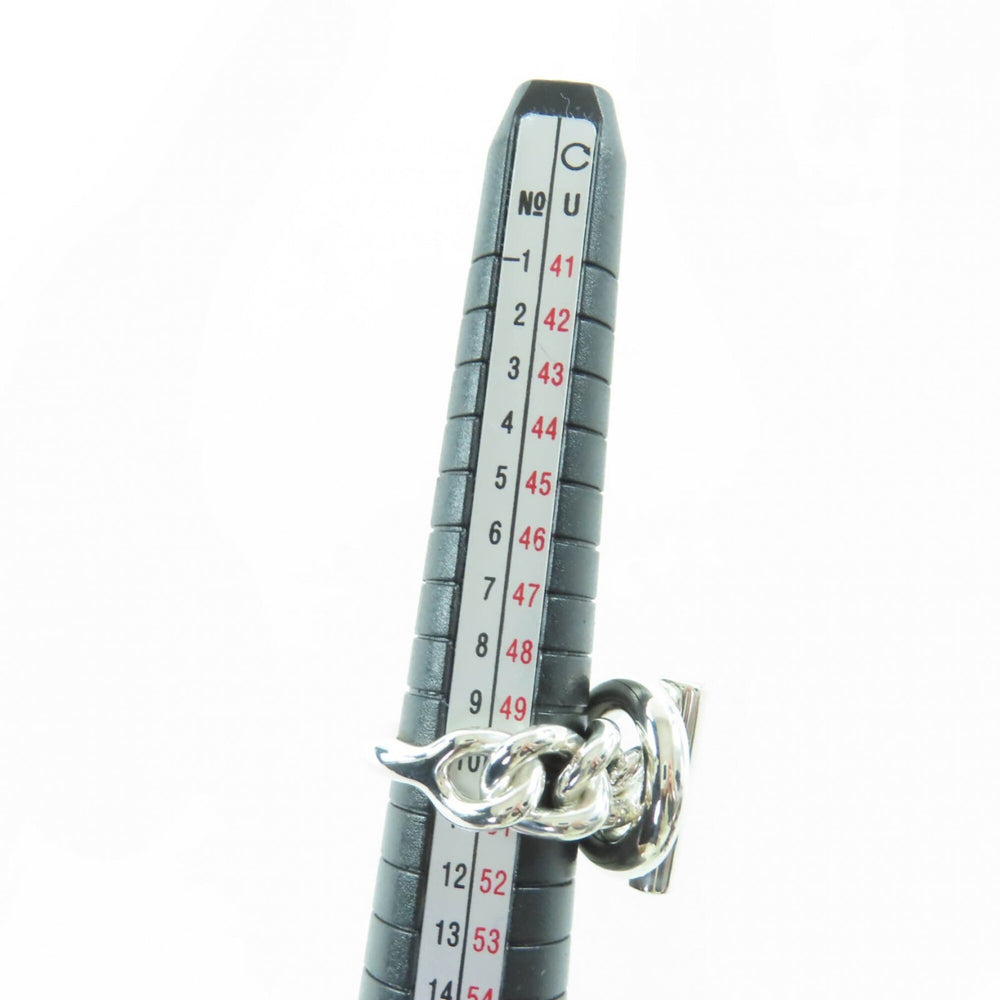 HERMES Croisette GM AG925 Ring, Silver, Size 51 (approximately equivalent to Japanese size), Weight: 14.6g, Women's — Like New