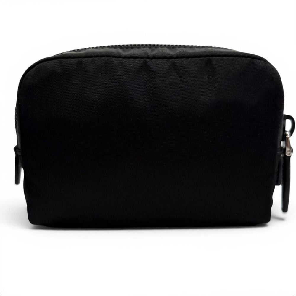 PRADA 1ND339 Micro Re-Nylon Pouch Small Triangle Logo Makeup Black Made in Italy Women's — Like New