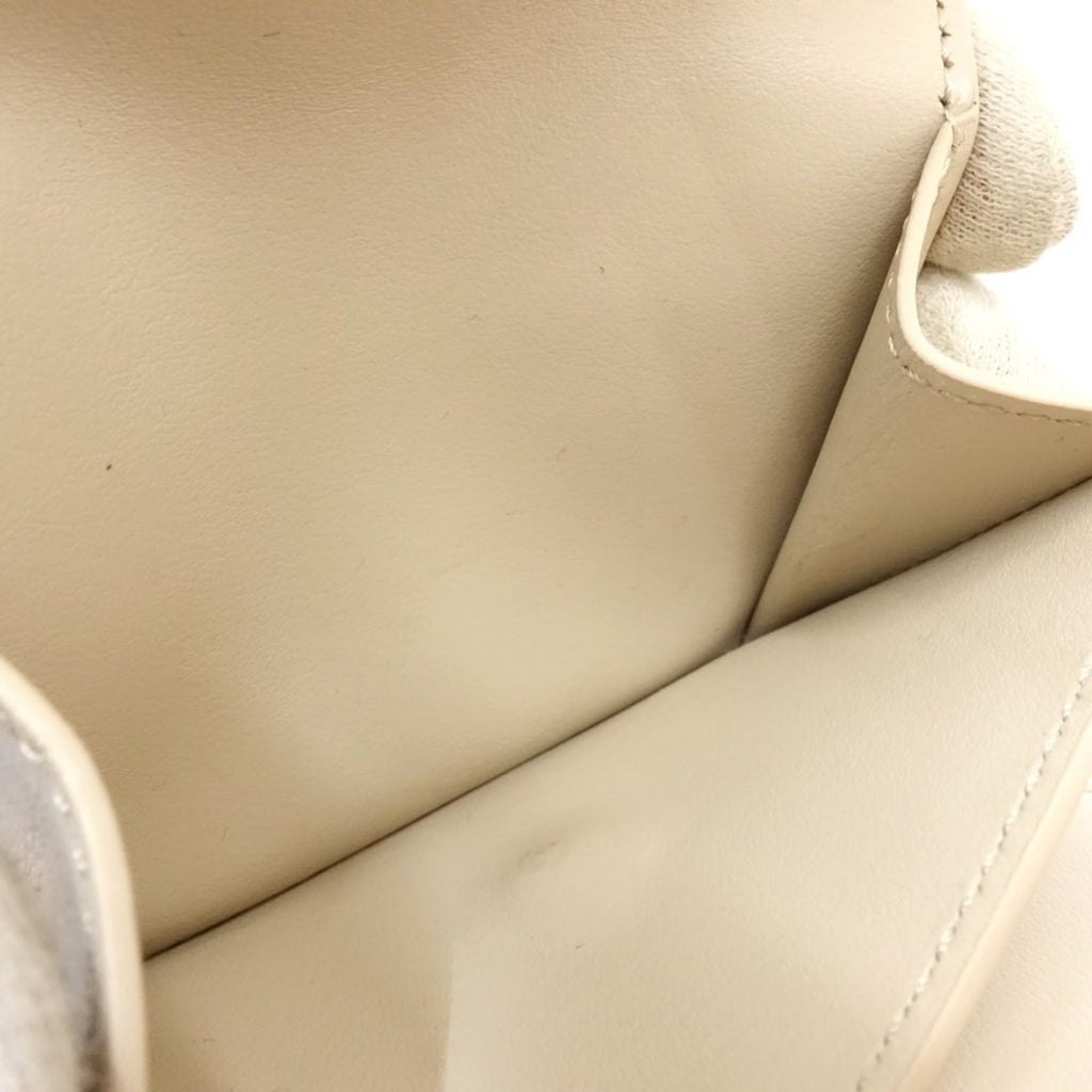 CELINE Triomphe Small Wallet W1E-3264, Beige Leather, Women's, 181614