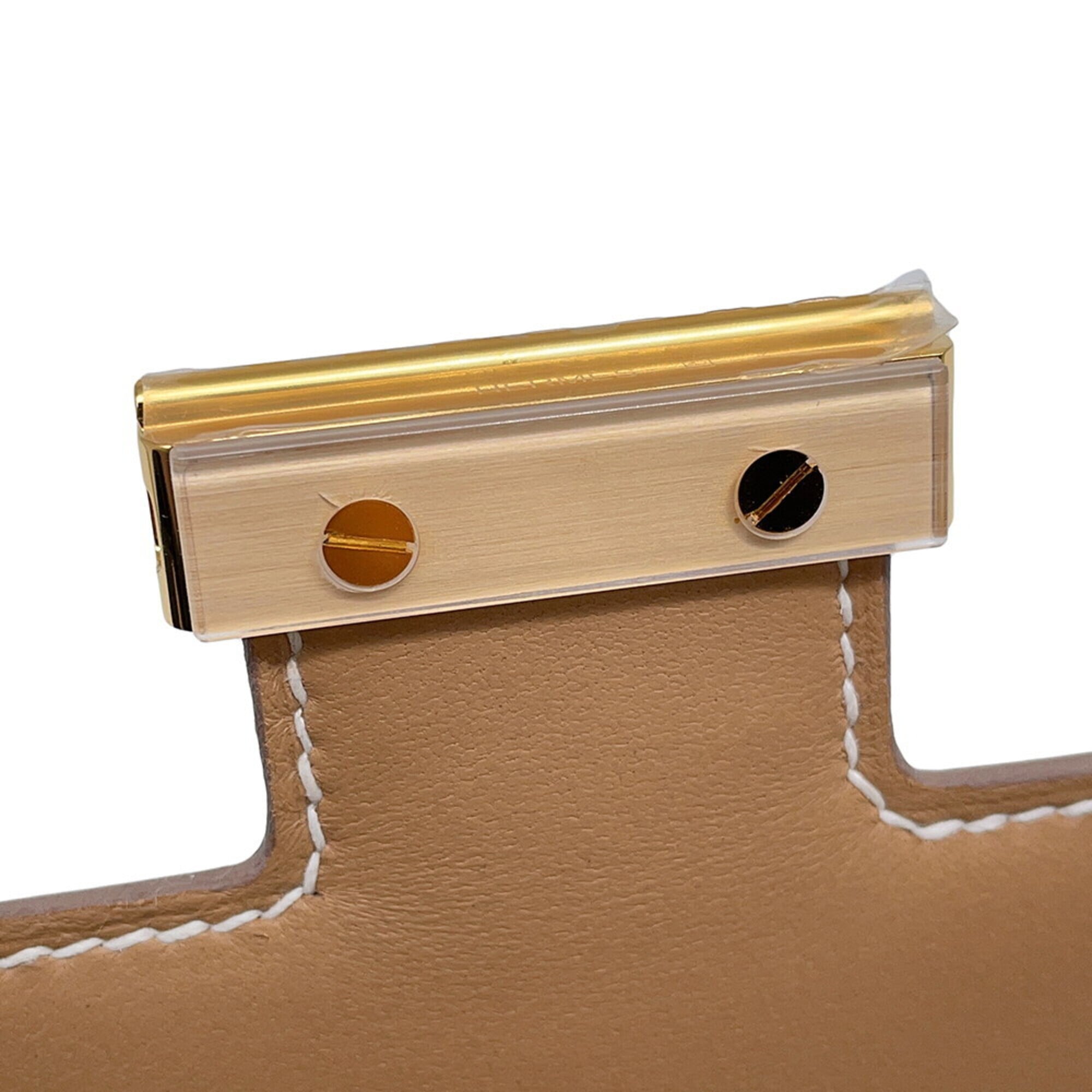 Hermes Mini Constance 3 Miroir Verso Mushroom Chai Chevre Mysore B stamp handbag women's HERMES — Like New