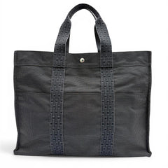 HERMES Hermes Herline Tote GM Silver Hardware Sellier Button Handbag Bag Gray Made in France Men's — Like New