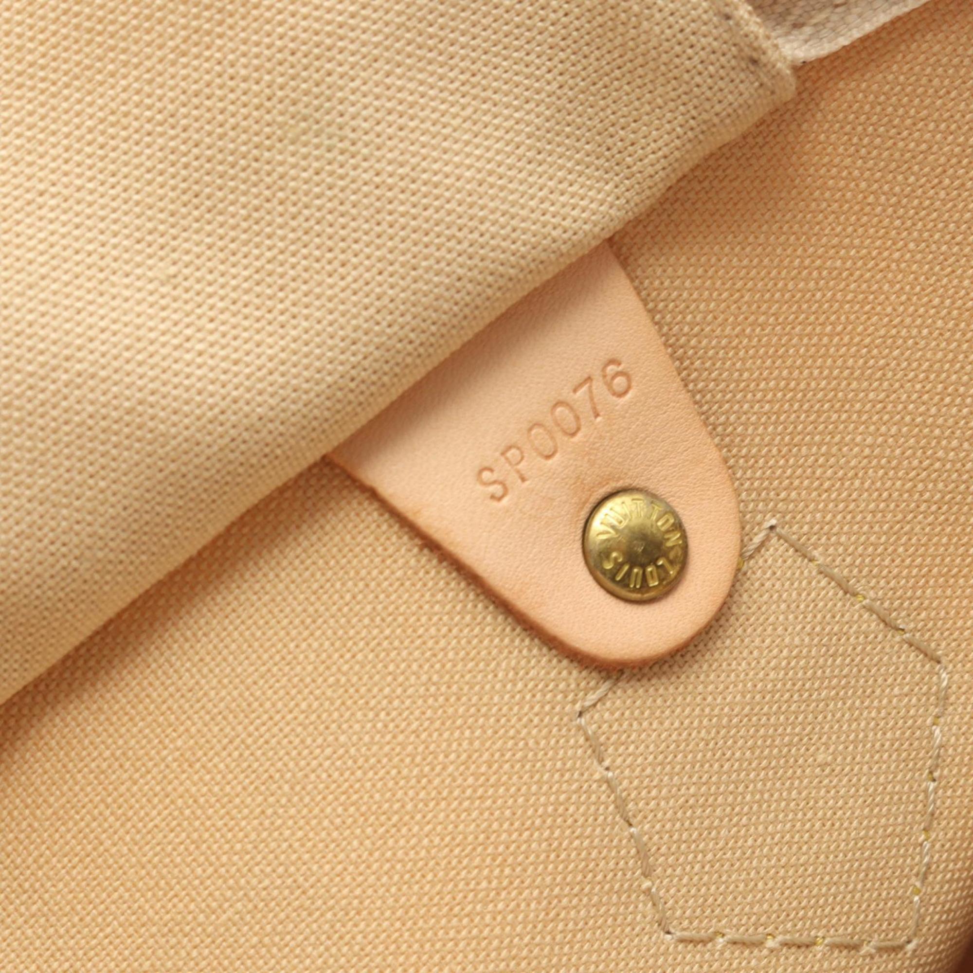 Louis Vuitton Speedy 30 Handbag, Coated Canvas and Leather with Damier Azur Pattern, Women's, White, N41533