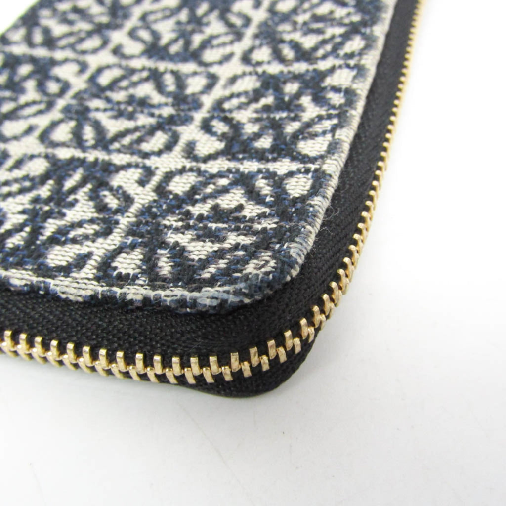 Loewe Anagram Coin Card Holder C604Z40X02 Women's Leather,Cotton Canvas Coin Purse/coin Case Black,Light Beige