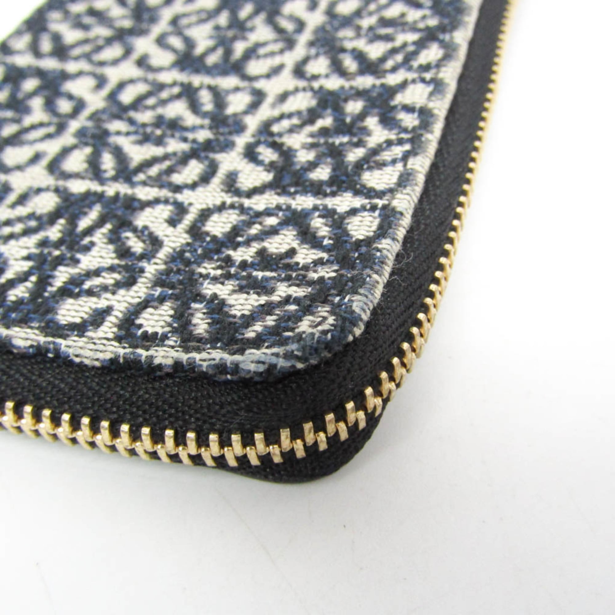 Loewe Anagram Coin Card Holder C604Z40X02 Women's Leather,Cotton Canvas Coin Purse/coin Case Black,Light Beige