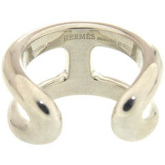 Like new Hermès Osmos PM 25X016861, 925 silver, approximately size 12, silver ring, 0579, HERMES — Like New