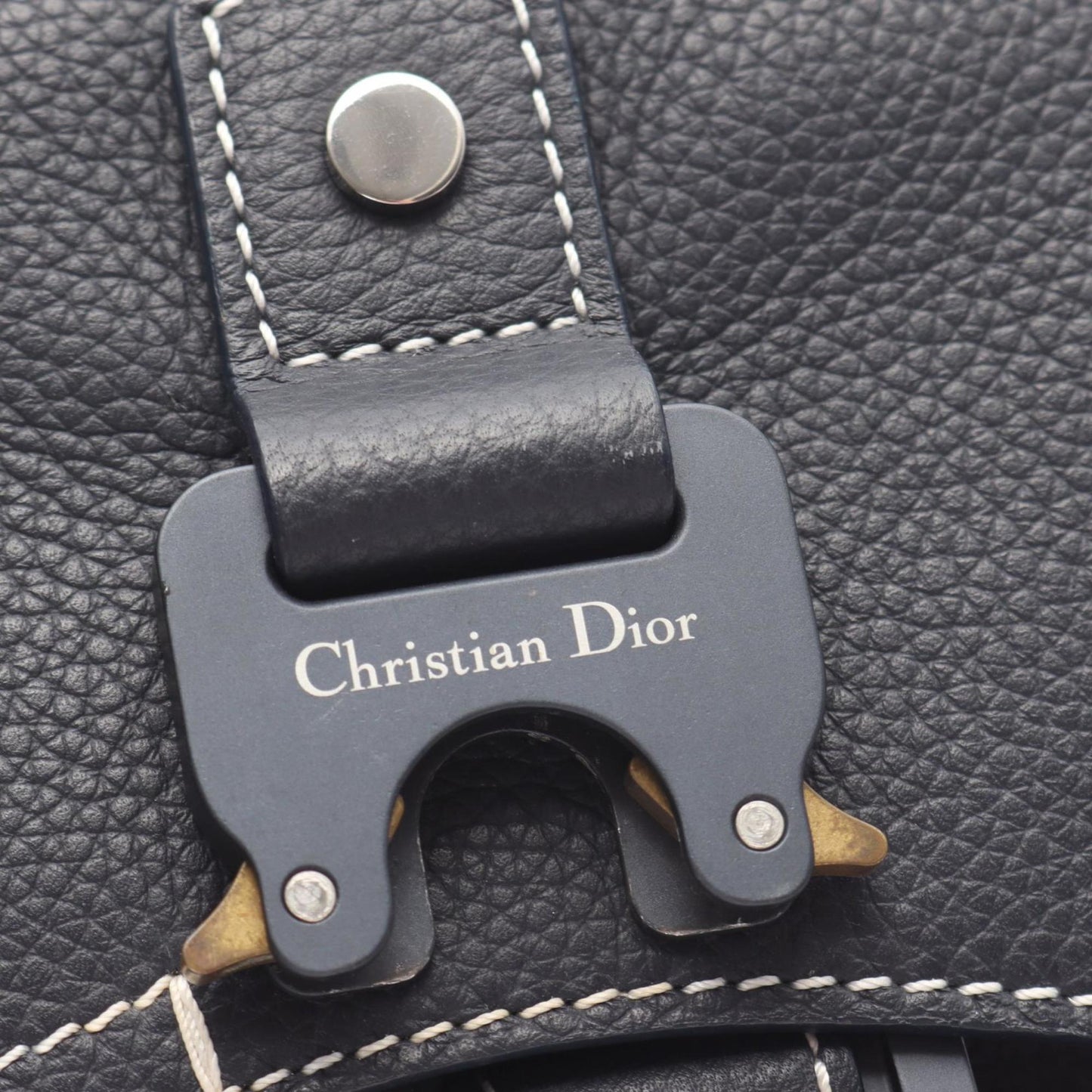 Christian Dior Dior Gallop Rucksack, Leather, Men's, Navy, 23-BO-1128