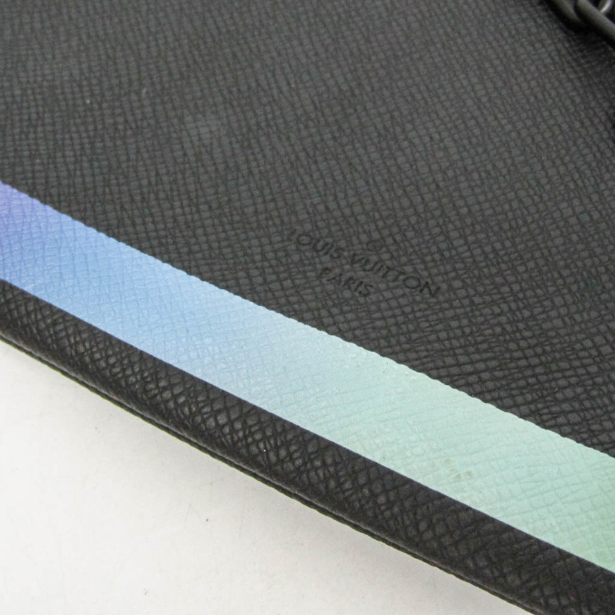 Louis Vuitton Taiga Rainbow Pochette M30347 Men,Women Clutch Bag Black,Multi-color — Like New